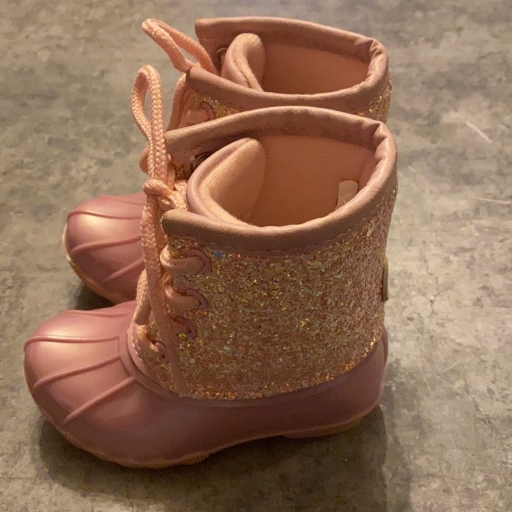 Adrienne Vittadini Bambini Pink Sparkle Duck Boots Toddler Girl 5